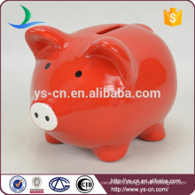 YScb0011-01 Wholesale red piggy bank ceramic